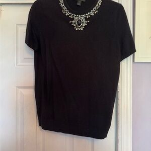 Elegant Black Embellished Women's Top